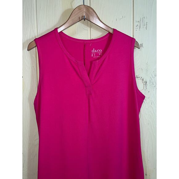 Pretty in Pink TANK MAXI DRESS Medium 10/12 Denim & Co. QVC D & Co. NEW - Picture 4 of 9